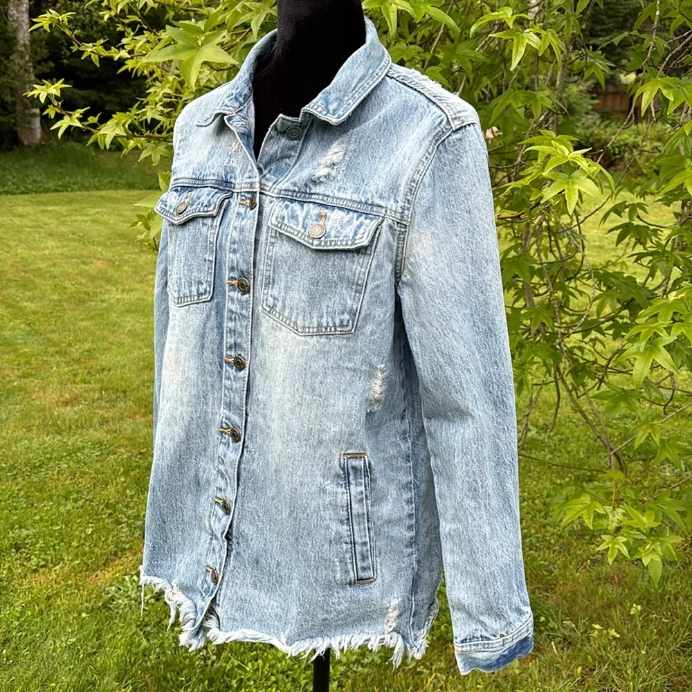 Thread & Supply Distressed Jean Jacket - Picture 3 of 9